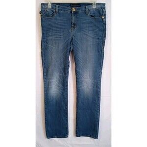 Rock And Republic Jeans Womens 16 Blue Denim Medium Washed Berlin Straight Leg